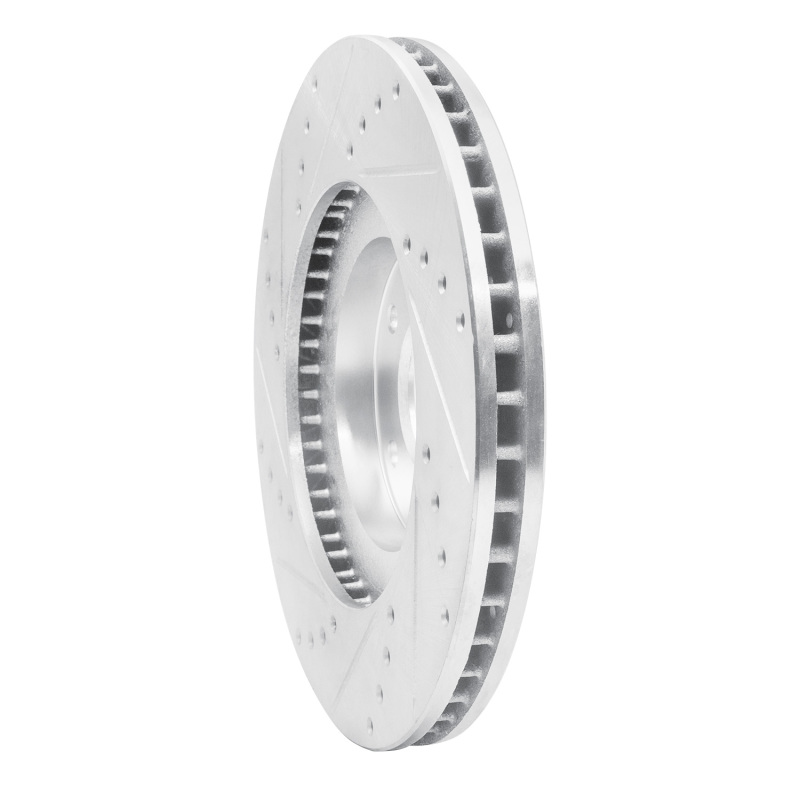 Nissan Maxima Brake Rotor (1) - Front Right - R1 Concepts - Drilled & Slotted - Silver - `03-`05